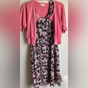 Liz Claiborne dress. Size 14. Comes with a sweater. Sleeveless.